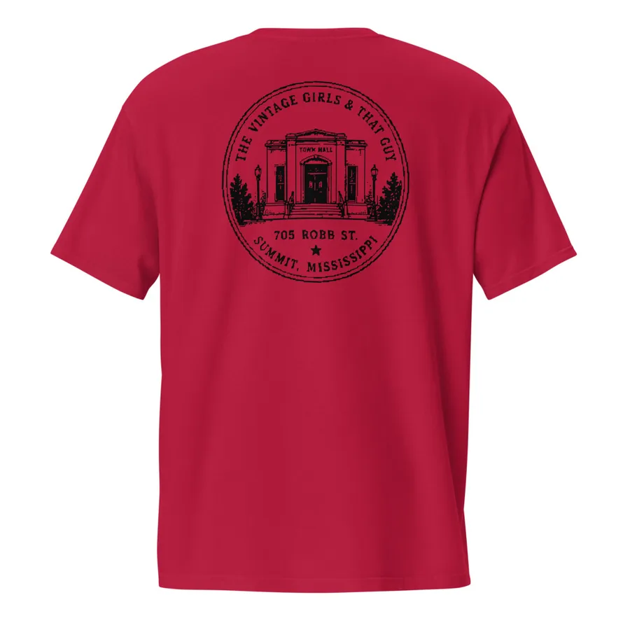Town Hall Tee — Black Ink, back